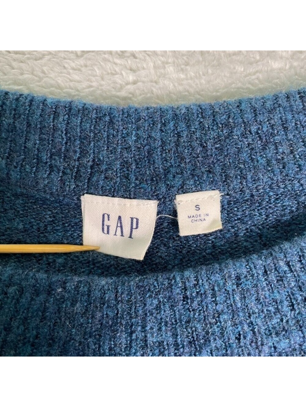 Gap Crew Neck Tunic Sweater Womens S Blue Soft Knit Stretch Pullover Cozy Casual - Picture 2 of 10